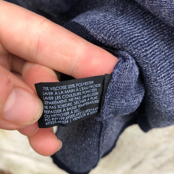 Club Monaco | blue cold shoulder long sleeve top - Picture 6 of 6